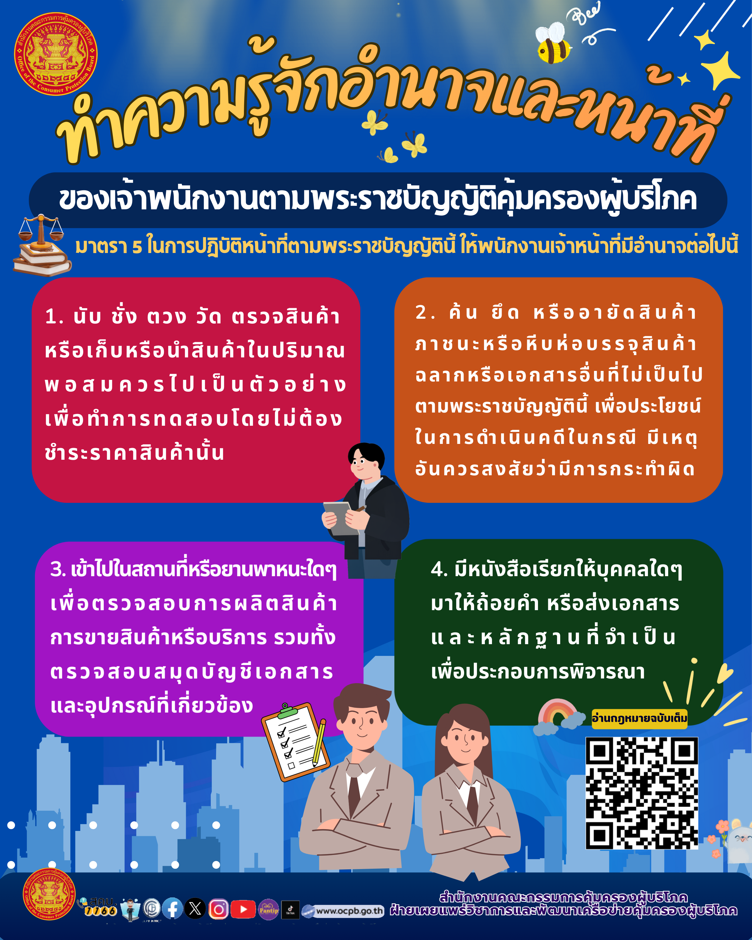 ทำความรู้จักหน้าที่เจ้าพนักงานตาม พรบ.คุ้มครองผู้บริโภค